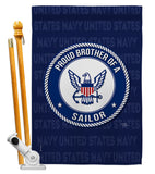 Proud Brother Sailor - Military Americana Vertical Impressions Decorative Flags HG108502 Made In USA