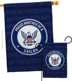 Proud Brother Sailor - Military Americana Vertical Impressions Decorative Flags HG108502 Made In USA