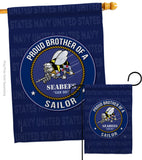 Seabees Proud Brother Sailor - Military Americana Vertical Impressions Decorative Flags HG108503 Made In USA