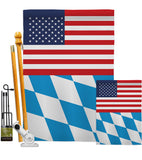 Bavaria US Friendship - Nationality Flags of the World Vertical Impressions Decorative Flags HG140294 Made In USA