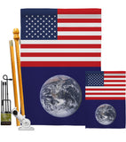 Earth US - Nationality Flags of the World Vertical Impressions Decorative Flags HG140363 Made In USA