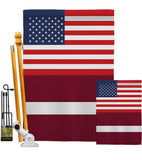 Latvia US Friendship - Nationality Flags of the World Vertical Impressions Decorative Flags HG140430 Made In USA