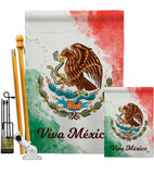 Viva Mexico - Nationality Flags of the World Vertical Impressions Decorative Flags HG192276 Made In USA