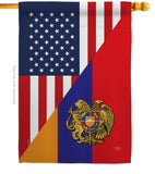 Armenia US Friendship - Nationality Flags of the World Vertical Impressions Decorative Flags HG108482 Made In USA