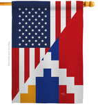 Republic of Artsakh US Friendship - Nationality Flags of the World Vertical Impressions Decorative Flags HG108483 Made In USA