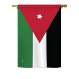 Jordan - Nationality Flags of the World Vertical Impressions Decorative Flags HG140123 Printed In USA