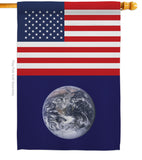 Earth US - Nationality Flags of the World Vertical Impressions Decorative Flags HG140363 Made In USA