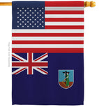 Montserrat US Friendship - Nationality Flags of the World Vertical Impressions Decorative Flags HG140456 Made In USA