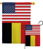 Belgium US Friendship - Nationality Flags of the World Vertical Impressions Decorative Flags HG140296 Made In USA