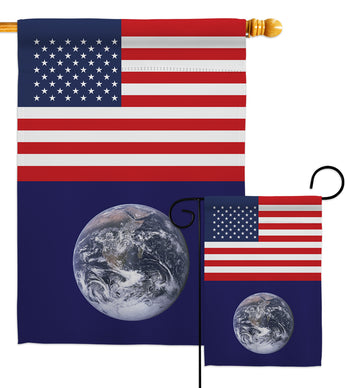 Earth US - Nationality Flags of the World Vertical Impressions Decorative Flags HG140363 Made In USA