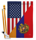 Armenia US Friendship - Nationality Flags of the World Vertical Impressions Decorative Flags HG108482 Made In USA