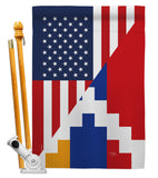 Republic of Artsakh US Friendship - Nationality Flags of the World Vertical Impressions Decorative Flags HG108483 Made In USA