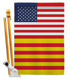 Catalonia US Friendship - Nationality Flags of the World Vertical Impressions Decorative Flags HG140337 Made In USA