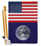 Earth US - Nationality Flags of the World Vertical Impressions Decorative Flags HG140363 Made In USA