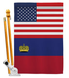 Liechtenstein US Friendship - Nationality Flags of the World Vertical Impressions Decorative Flags HG140435 Made In USA