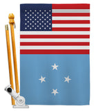 Micronesia US Friendship - Nationality Flags of the World Vertical Impressions Decorative Flags HG140452 Made In USA