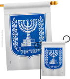 Emblem of Israel - Nationality Flags of the World Vertical Impressions Decorative Flags HG108637 Made In USA