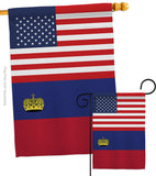 Liechtenstein US Friendship - Nationality Flags of the World Vertical Impressions Decorative Flags HG140435 Made In USA