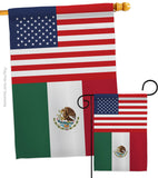 Mexico US Friendship - Nationality Flags of the World Vertical Impressions Decorative Flags HG140451 Made In USA