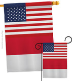 Monaco US Friendship - Nationality Flags of the World Vertical Impressions Decorative Flags HG140454 Made In USA