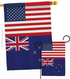 New Zealand US Friendship - Nationality Flags of the World Vertical Impressions Decorative Flags HG140465 Made In USA