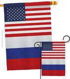 Russian Rep. US Friendship - Nationality Flags of the World Vertical Impressions Decorative Flags HG140492 Made In USA