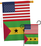 Sao Tome and Principe US Friendship - Nationality Flags of the World Vertical Impressions Decorative Flags HG140638 Made In USA