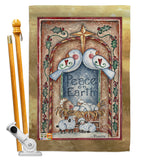 Peace on Earth Doves & Nativity - Nativity Winter Vertical Impressions Decorative Flags HG114125 Made In USA