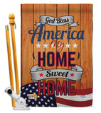 America My Home - Patriotic Americana Vertical Impressions Decorative Flags HG111075 Made In USA