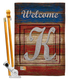 Patriotic K Initial - Patriotic Americana Vertical Impressions Decorative Flags HG130115 Made In USA