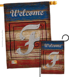 Patriotic F Initial - Patriotic Americana Vertical Impressions Decorative Flags HG130110 Made In USA