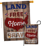 Land of the Free, Home of the Brave - Patriotic Americana Vertical Impressions Decorative Flags HG191110 Made In USA