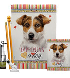 Russell Terrier Happiness - Pets Nature Vertical Impressions Decorative Flags HG110138 Made In USA