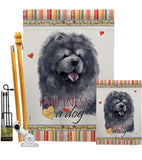 Black Chow Chow Happiness - Pets Nature Vertical Impressions Decorative Flags HG110156 Made In USA