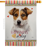 Russell Terrier Happiness - Pets Nature Vertical Impressions Decorative Flags HG110138 Made In USA