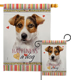 Russell Terrier Happiness - Pets Nature Vertical Impressions Decorative Flags HG110138 Made In USA