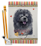 Black Chow Chow Happiness - Pets Nature Vertical Impressions Decorative Flags HG110156 Made In USA