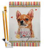 Shorthair Chihuahua Happiness - Pets Nature Vertical Impressions Decorative Flags HG110167 Made In USA