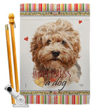 Shaggy Havanese Happiness - Pets Nature Vertical Impressions Decorative Flags HG110187 Made In USA