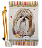 Shih Tzu Happiness - Pets Nature Vertical Impressions Decorative Flags HG110218 Made In USA