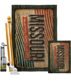 Missouri Vintage - States Americana Vertical Impressions Decorative Flags HG140970 Made In USA