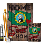 State Washington Home Sweet Home - States Americana Vertical Impressions Decorative Flags HG191113 Made In USA