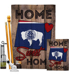 State Wyoming Home Sweet Home - States Americana Vertical Impressions Decorative Flags HG191121 Made In USA