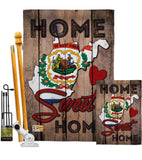 State West Virginia Home Sweet Home - States Americana Vertical Impressions Decorative Flags HG191146 Made In USA