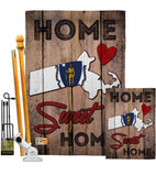 State Massachusetts Home Sweet Home - States Americana Vertical Impressions Decorative Flags HG191155 Made In USA