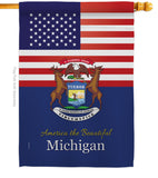 US Michigan - States Americana Vertical Impressions Decorative Flags HG140574 Made In USA