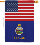 US Kansas - States Americana Vertical Impressions Decorative Flags HG140767 Made In USA