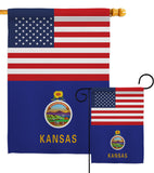 US Kansas - States Americana Vertical Impressions Decorative Flags HG140767 Made In USA