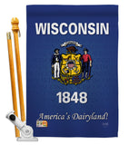 Wisconsin - States Americana Vertical Impressions Decorative Flags HG108108 Made In USA