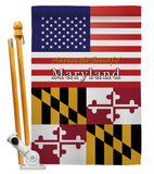 US Maryland - States Americana Vertical Impressions Decorative Flags HG140572 Made In USA